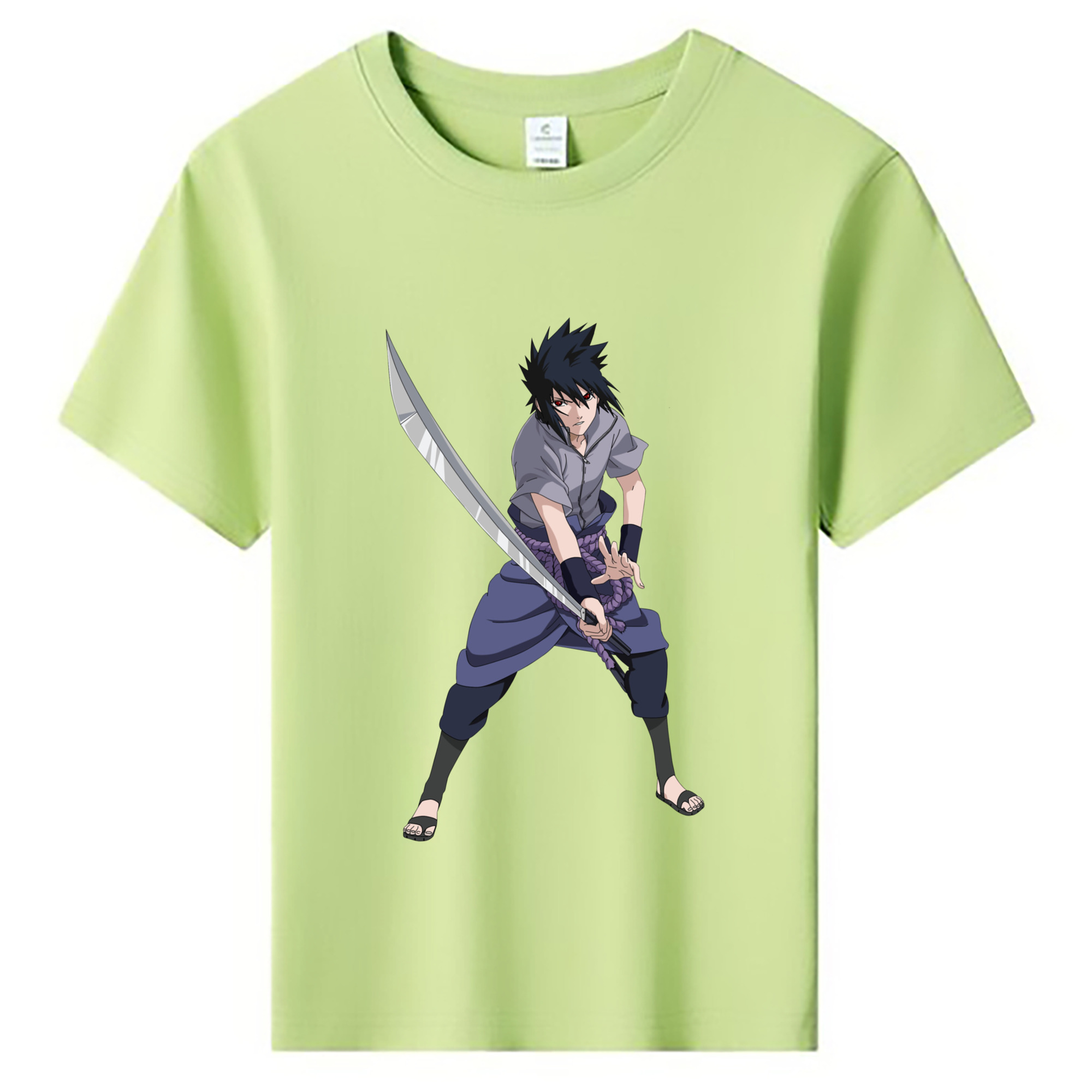 （画像用） NARUTO -ナルト- うちは サスケ Uchiha Sasuke 綿100％キッズTシャツ（フロントプリント）